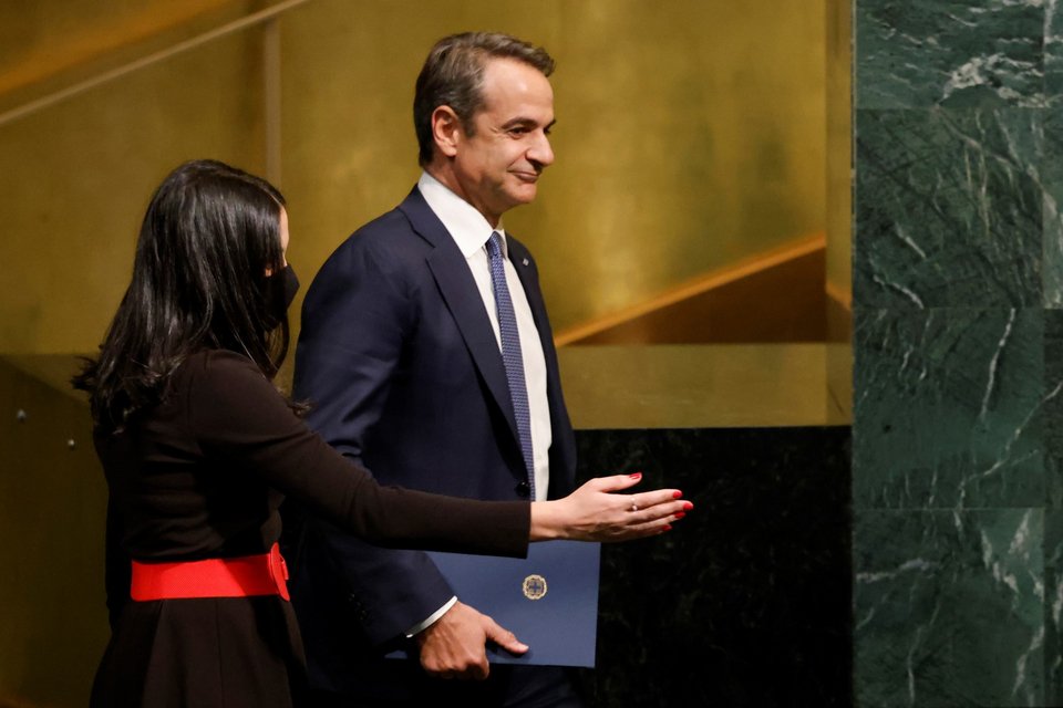 Ο Κυριάκος Μητσοτάκης στον ΟΗΕ -Φωτογραφία: AP Photo/Jason DeCrow