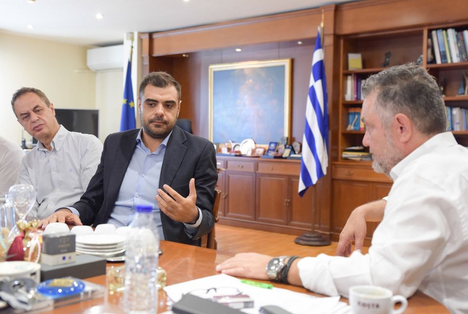 O Γραμματέας της Πολιτικής Επιτροπής της Νέας Δημοκρατίας Παύλος Μαρινάκης στο Μοσχάτο
