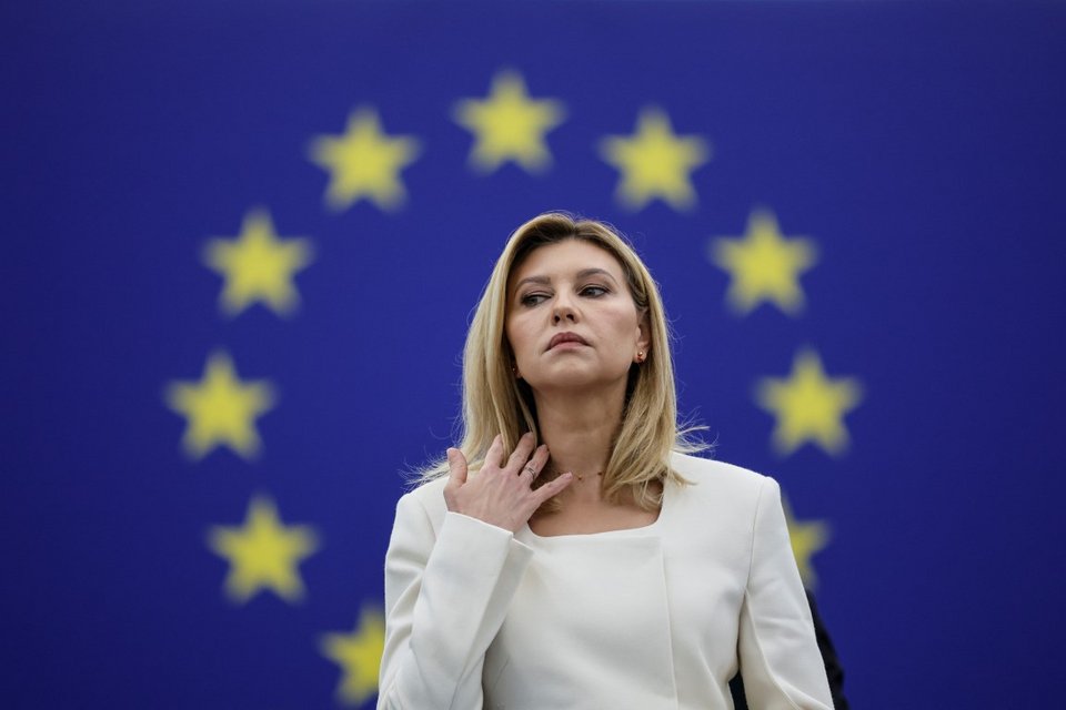 Η πρώτη κυρία της Ουκρανίας Ολένα Ζελένσκα / Φωτογραφία: ASSOCIATED PRESS