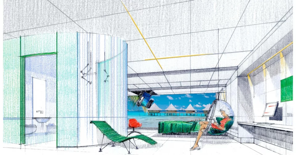 Μία από τις σουίτες με τα εικονικά «παράθυρα»