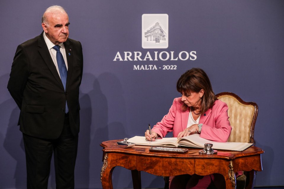 Η Κατερίνα Σακελλαροπούλου στη 17η Άτυπη Σύνοδο Αρχηγών Κρατών της Ομάδας Arraiolos / Φωτογραφία: Eurokinissi