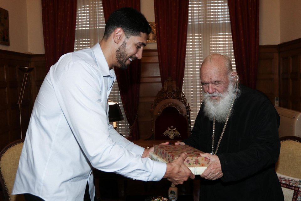 Επίσκεψη του Ενές Καντέρ στον Αρχιεπίσκοπο Ιερώνυμο / Φωτογραφία: Eurokinissi