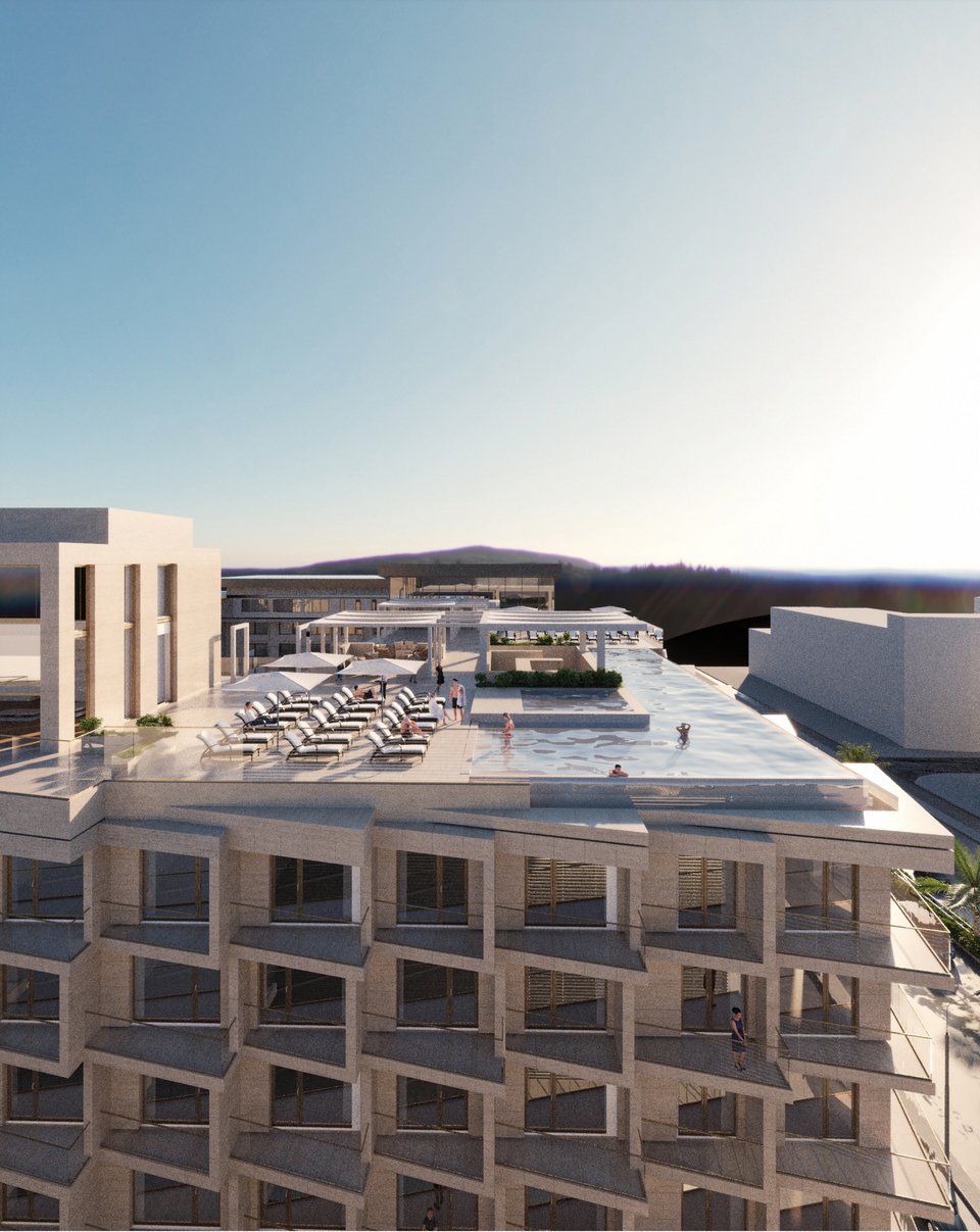 Σχέδιο της νέας πισίνας στο rooftop του νέου κτιρίου του ξενοδοχείου Grand Hyatt Athens