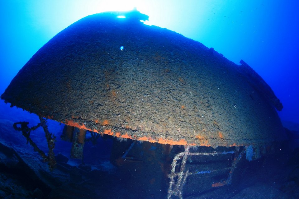 Ο «Αφρικανός Μαρκήσιος». Η πρύμνη του ναυαγίου είναι ανεστραμμένη με το κατάστρωμα να ακουμπάει το βυθό / Φωτογραφία ΑΠΕ-ΜΠΕ