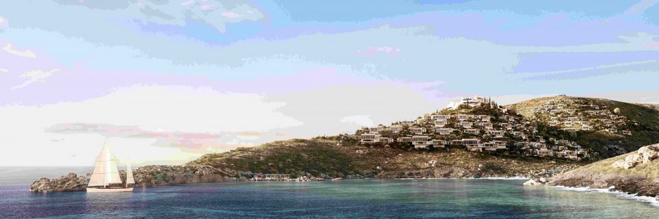 Η έκταση στην οποία θα χτιστεί το One & Only Kea Island θα καταλαμβάνει έναν ολόκληρο κόλπο.