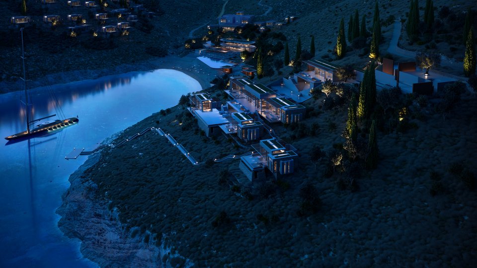 Η προβλήτα και το μονοπάτι που οδηγεί σε μία από τις βίλες του One & Only Kea Island.