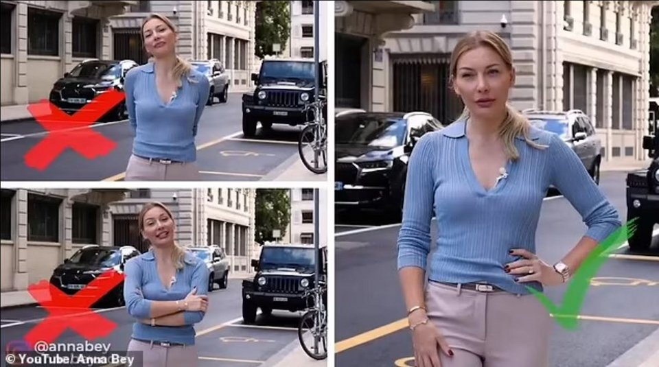 Η Άννα έδειξε πού είναι καλύτερο να τοποθετείτε τα χέρια σας όταν ποζάρετε για μια φωτογραφία