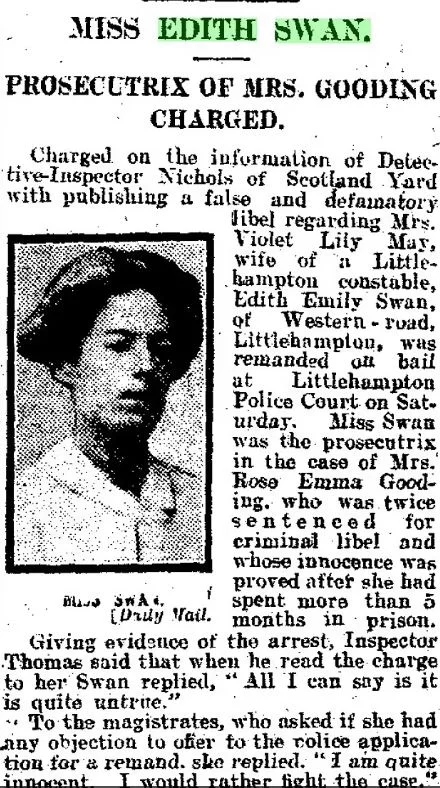 Το 1921, η Daily Mail κάλυψε την περίεργη υπόθεση λιβελογραφίας του Littlehampton, η οποία μετατρέπεται σε νέα ταινία