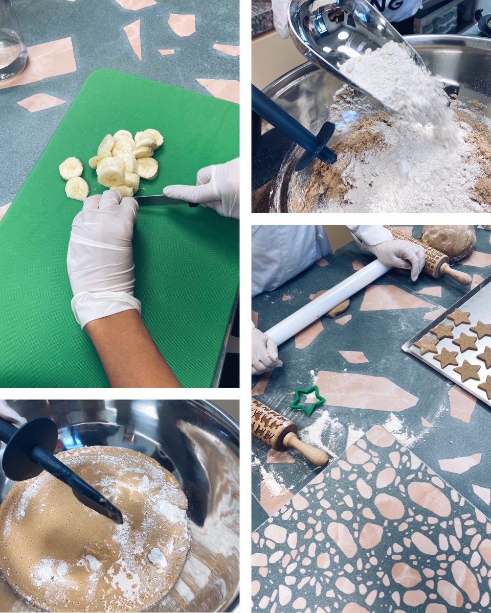 Στάδια παραγωγής για τα μπισκότα μπανάνας. 