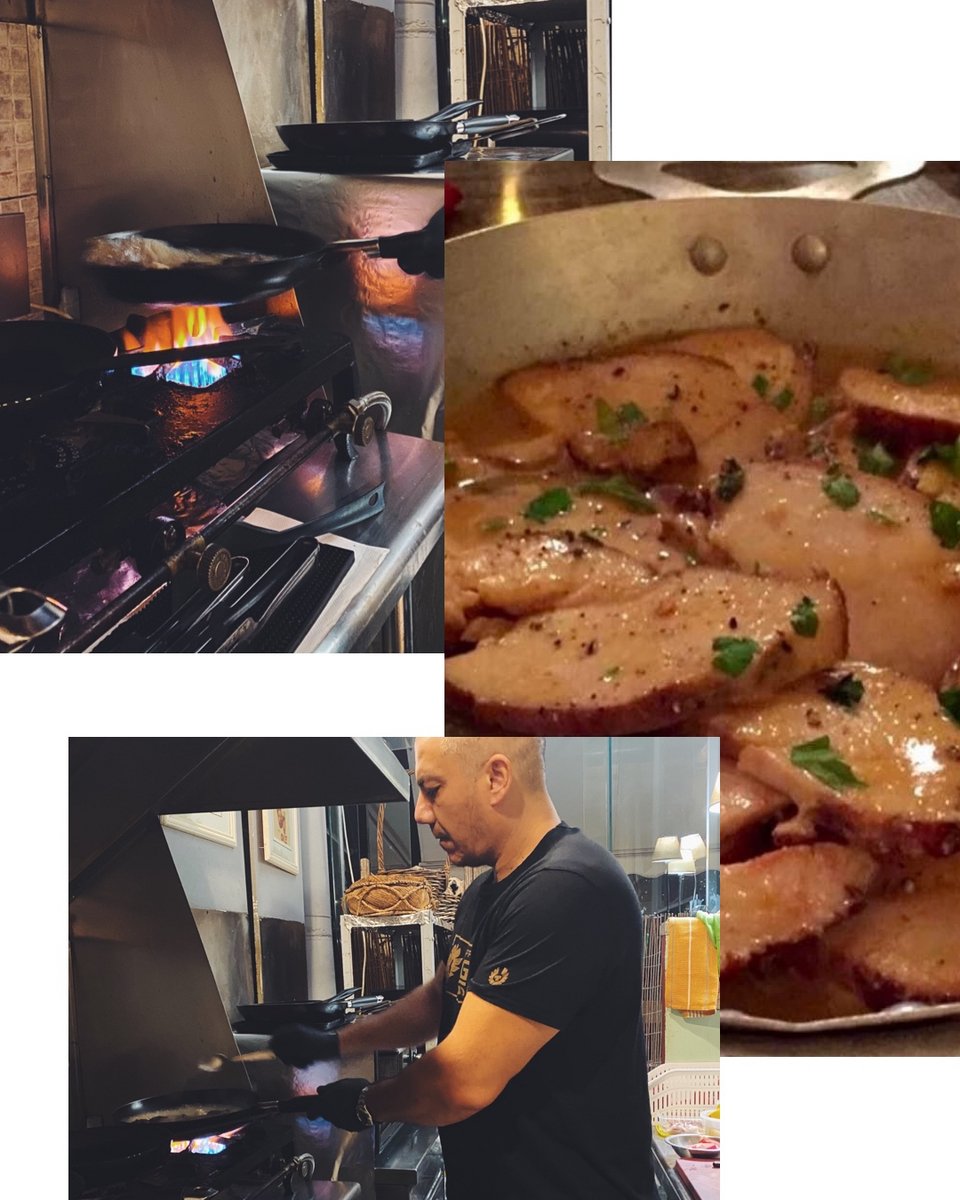 Ο Πέτρος στη μικρή κουζίνα φτιάχνει απάκι κοτόπουλου με σάλτσα μουστάδρας. 