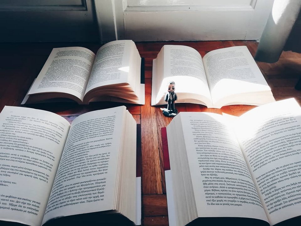 Ο Βαγγέλης Γιαννίσης διαβάζει άλλοτε αργά και άλλοτε με γρήγορους ρυθμούς, αφού, όπως μας εξηγεί, δεν διαβάζει μόνο για ψυχαγωγία, αλλά και λόγω δουλειάς / Φωτογραφία: vgiannisis / Instagram