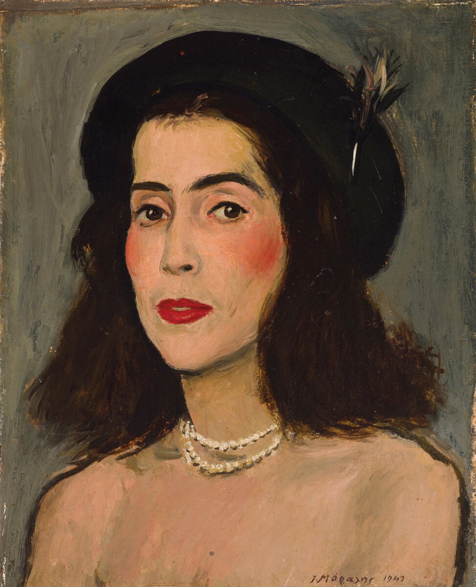 Γιάννης Μόραλης (1916-2009), «Προσωπογραφία Μαρίας Ρουσσέν», 1941. Λάδι σε καμβά, 23 × 18,5 εκ. Συλλογή Χριστίνας Μόραλη