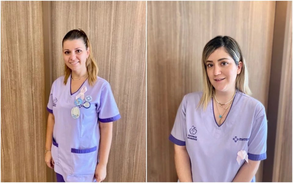 Καπετζώνη Ευτυχία (αριστερά), Πέζου Ελένη (δεξιά)