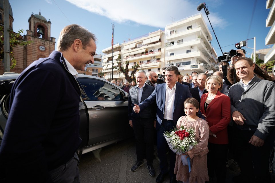 Στο Αίγιο ο πρωθυπουργός Κυριάκος Μητσοτάκης / EUROKINISSI