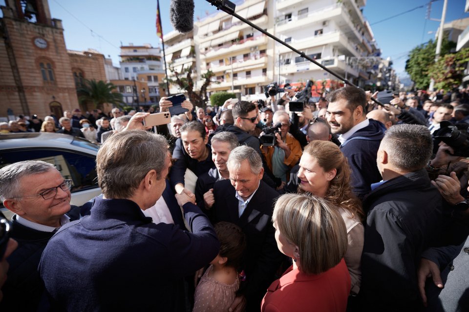 Στο Αίγιο ο πρωθυπουργός Κυριάκος Μητσοτάκης / EUROKINISSI