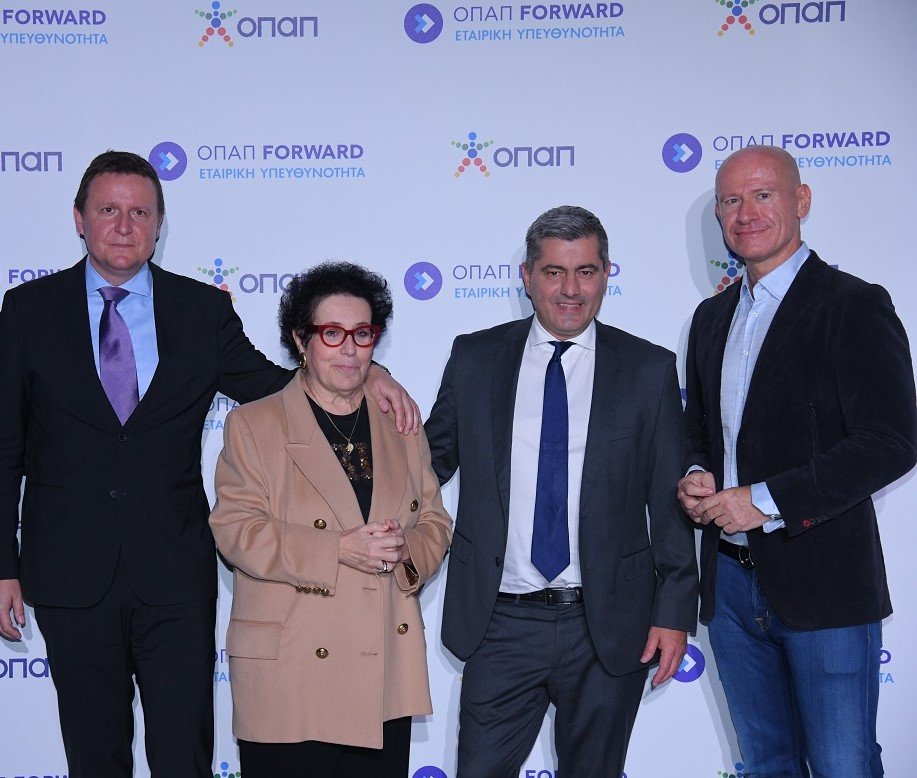 Pavel Mucha, Chief Financial Officer του ΟΠΑΠ, Μαρία Νικολαΐδου, Acting Chief People Officer του ΟΠΑΠ, Οδυσσέας Χριστοφόρου, Αναπληρωτής Διευθύνων Σύμβουλος του ΟΠΑΠ, Jan Kovar, Chief Human Resources Officer της KKCG 