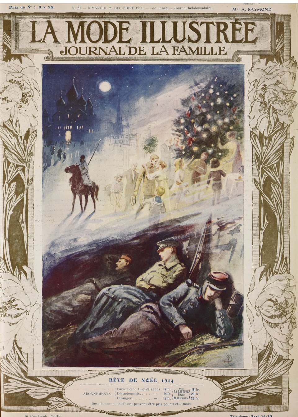 Christmas Dream 1914: Illustration από το εξώφυλλο της La Mode Illustree, No 51, 20 Δεκεμβρίου, 1914. Getty-Ideal