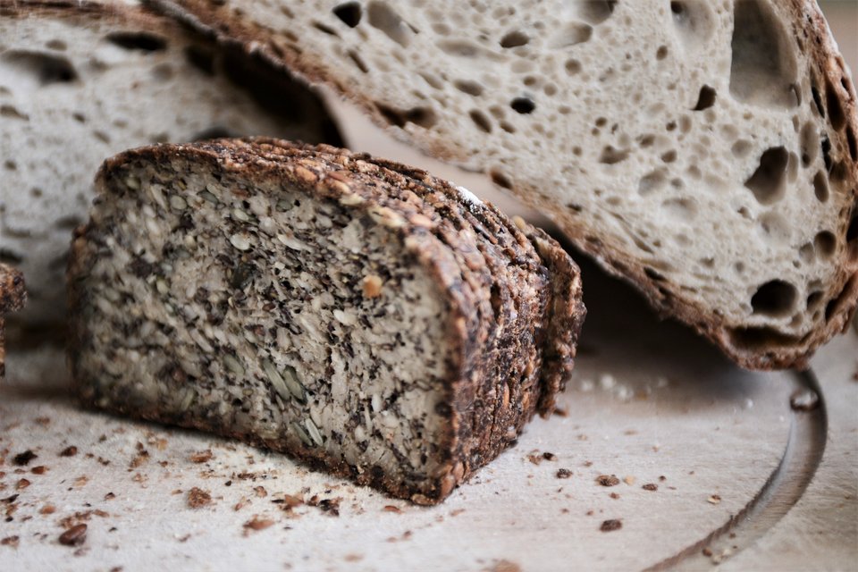 Τα ψωμιά όπως είναι στο εσωτερικό τους.