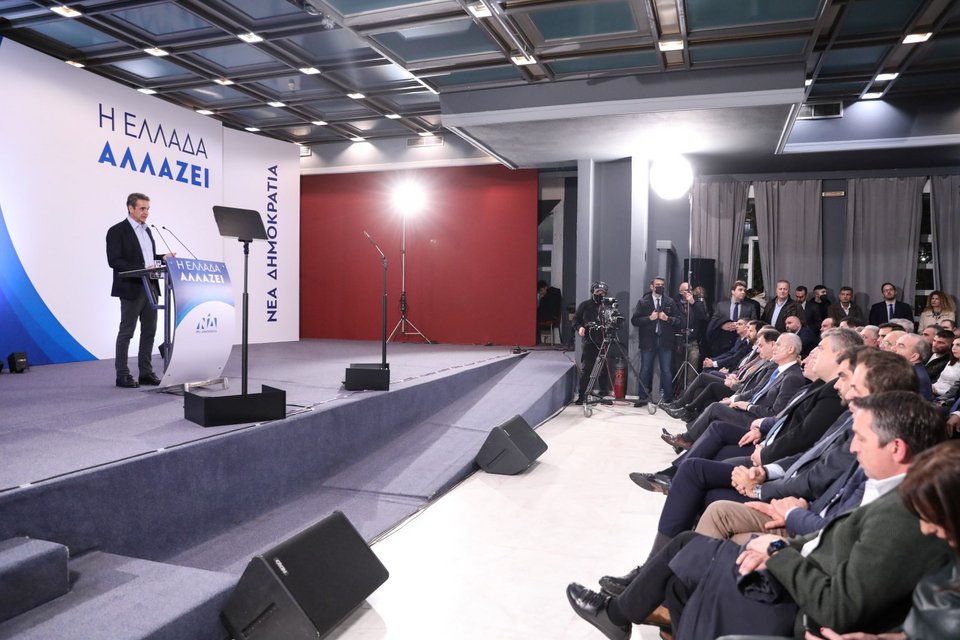  Ο πρωθυπουργός κατά την ομιλία του στην Τρίπολη / Φωτογραφία: Eurokinissi / Γιώργος Βιτσαράς  