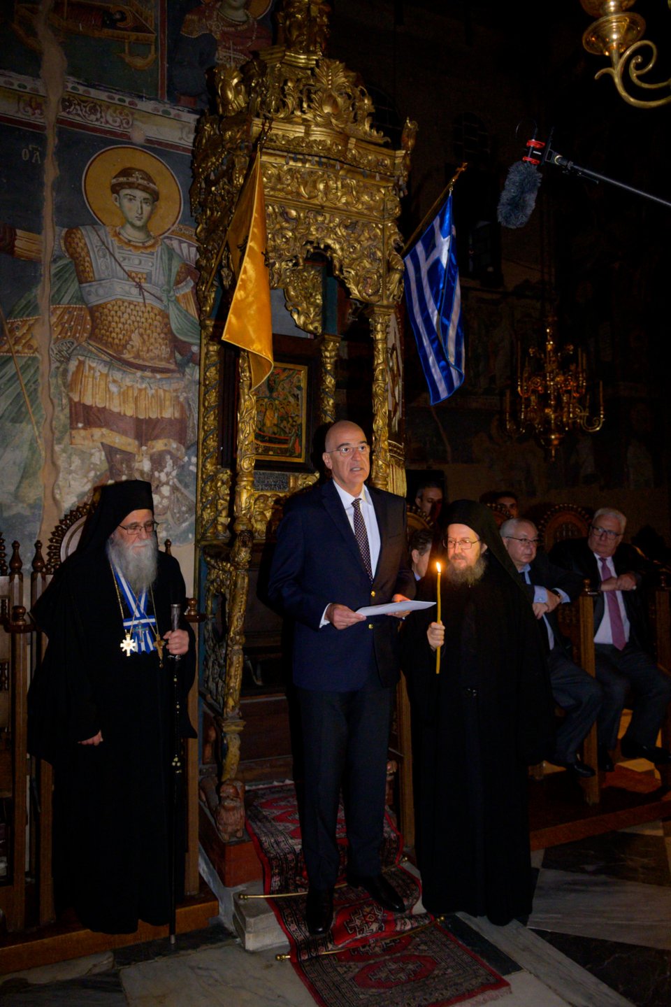 Ο ΥΠΕΞ, Νίκος Δένδιας, στο Άγιο Όρος/ Φωτογραφία: ΥΠΕΞ/ INTIME