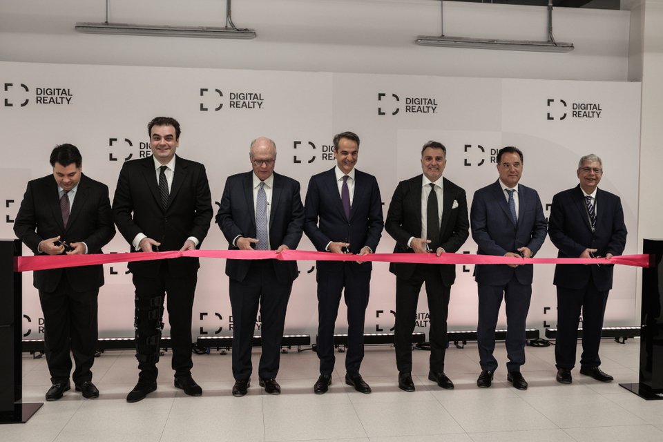 O Κυριάκος Μητσοτάκης στα εγκαίνια του data center της Lamda Hellix / EUROKINISSI
