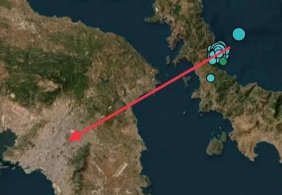 Οι σεισμοί που σημειώθηκαν έχουν διεύθυνση διάρρηξης προς την Αθήνα