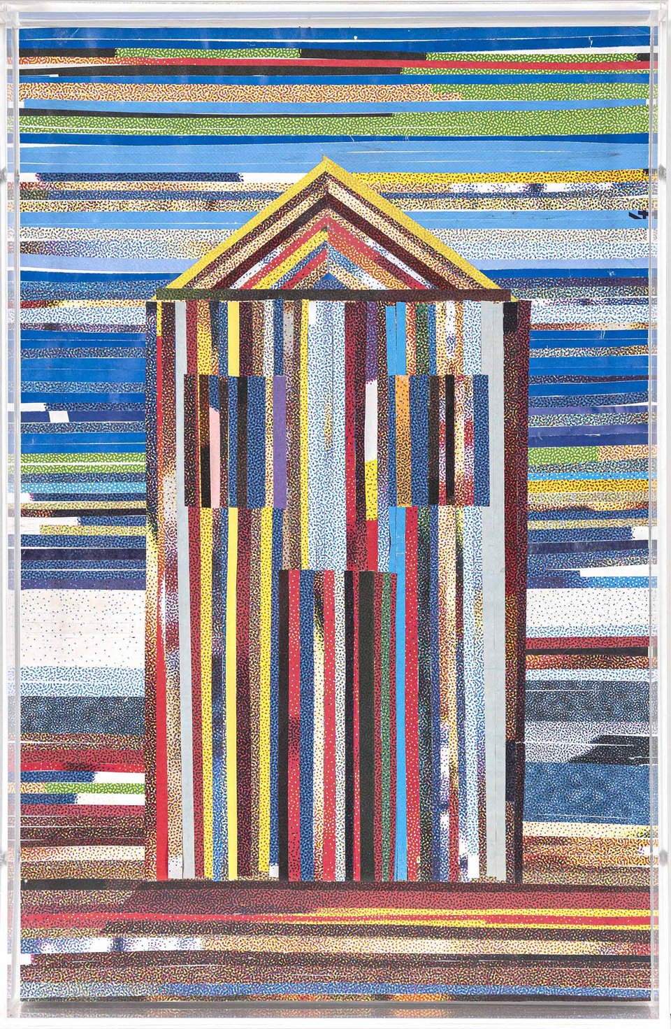 Παύλος [Διονυσόπουλος] ( 1930 - 2019 ) Σπίτι, Υλικό: χαρτί αφίσας επικολλημένο σε ξύλο, κουτί plexiglass