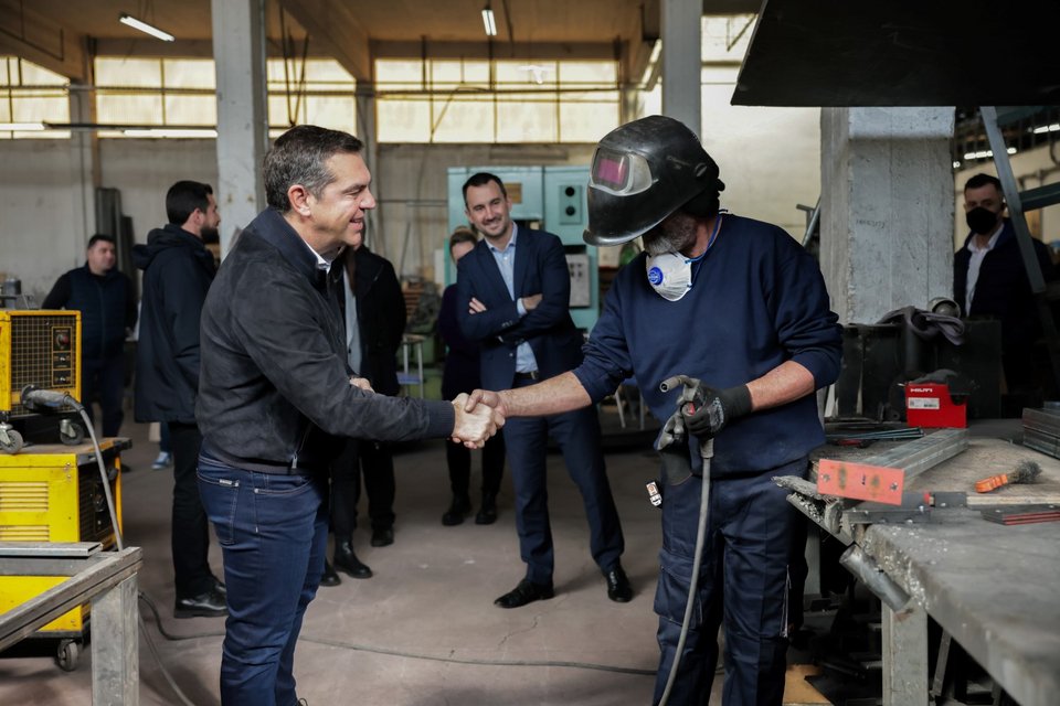 Ο Αλέξης Τσίπρας στο Αιγάλεω