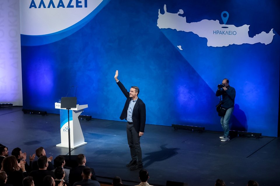 Ομιλία του πρωθυπουργού Κυριάκου Μητσοτάκη στο Πολιτιστικό Κέντρο Ηρακλείου / Φωτογραφία: eurokinissi - ΡΑΠΑΝΗΣ ΣΤΕΦΑΝΟΣ