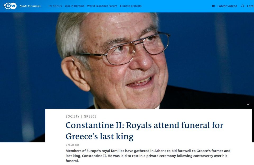 Κηδεία τέως βασιλιά Κωνσταντίνου: Τι έγραψαν τα διεθνή μέσα ενημέρωσης