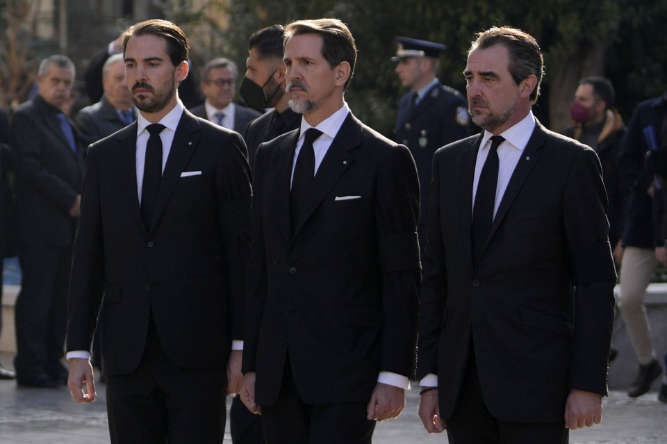 Οι γιοι του τέως βασιλιά Κωνσταντίνου, Φίλιππος, Παύλος, Νικόλαος