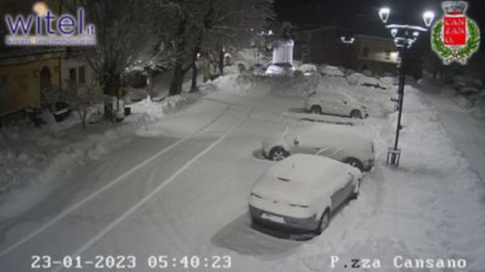 Η πόλη Cansano στο Abruzzo σήμερα το πρωί/ Φωτογραφία: Twitter