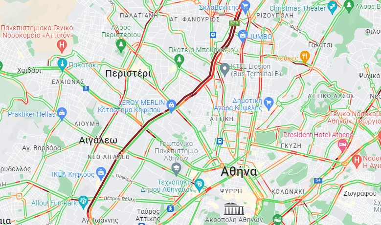 Δείτε live την κίνηση στους δρόμους.