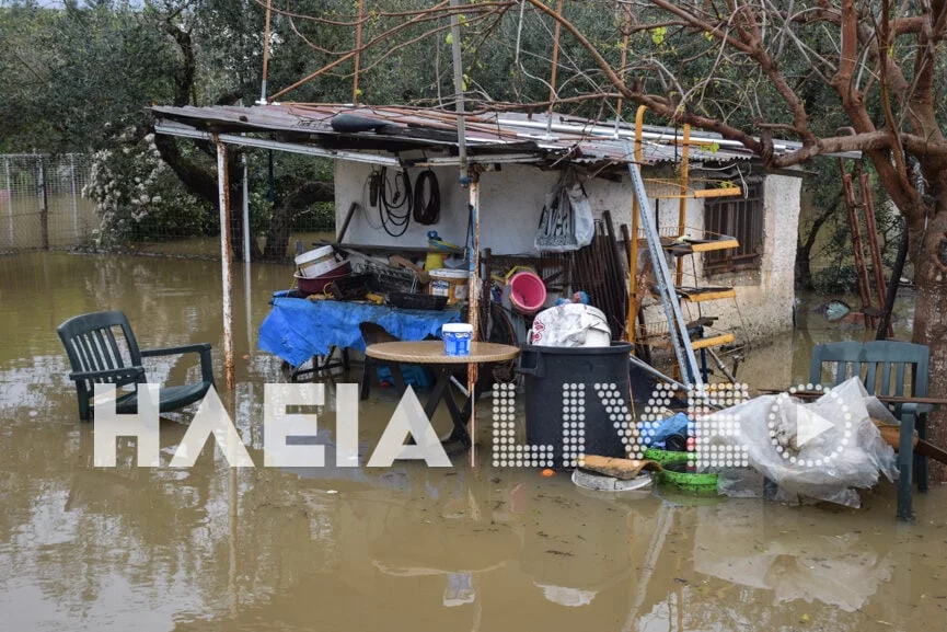 Πλημμυρισμένα σπίτια στην Ηλεία / ilialive.gr