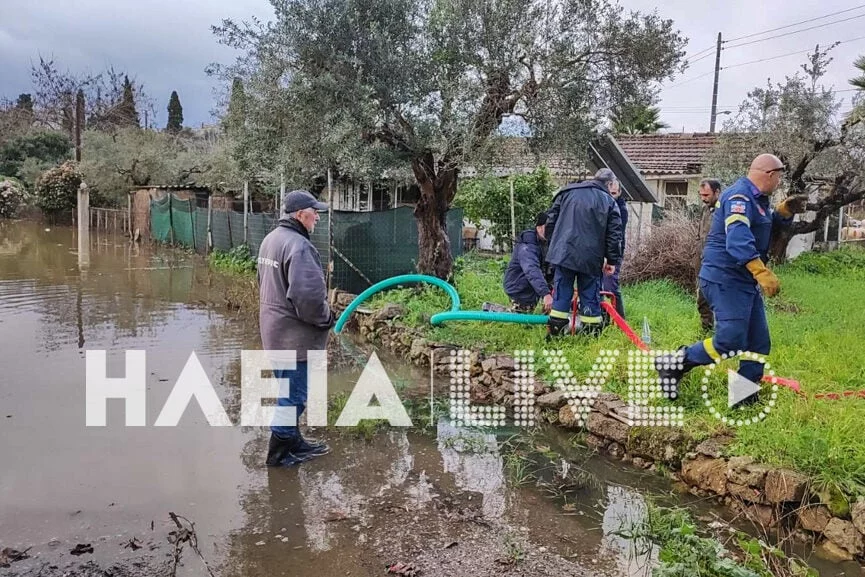 Πλημμυρισμένα σπίτια στην Ηλεία / ilialive.gr