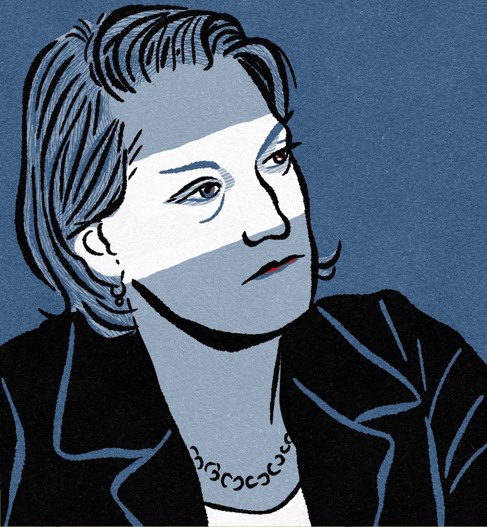 Πορτρέτο της Ανν Απλμπάουμ από τον Αλέκο Παπαδάτο για τη Book's Journal.&nbsp;