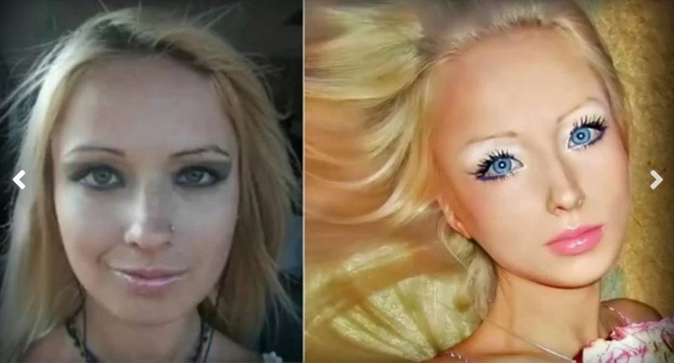 Μια φωτογραφία με το πριν και το μετά της Lukyanova