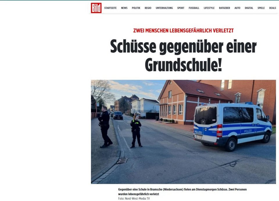 Το δημοσίευμα της Bild/ bild.de, screenshot
