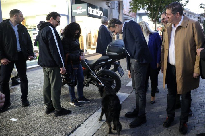 Ο Κυριάκος Μητσοτάκης στο Περιστέρι / Φωτογραφία: Dimitris Kapantais / SOOC