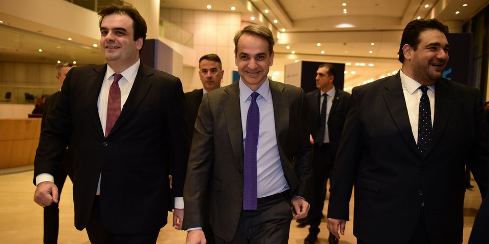 Κυριάκος Πιερρακάκης, Κυριάκος Μητσοτάκης και Θοδωρής Λιβάνιος στην εκδήλωση για τα τρία χρόνια του gov.gr / Φωτογραφία: Intimenews/ΓΕΩΡΓΙΟΥ ΝΙΚΟΛΑΣ