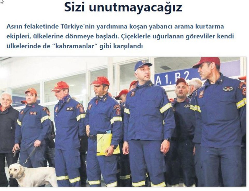 Το δημοσίευμα της «Sabah»