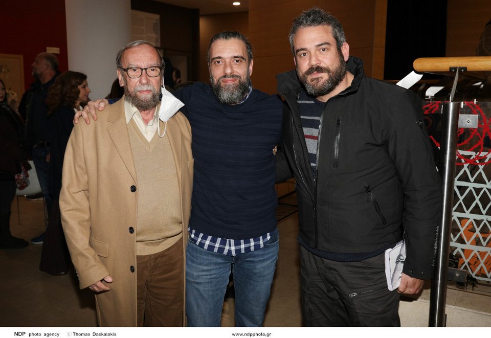 O Σωτήρης Τσαφούλιας με τον πατέρα του και τον Πυγμαλίων Δαδακαρίδη.