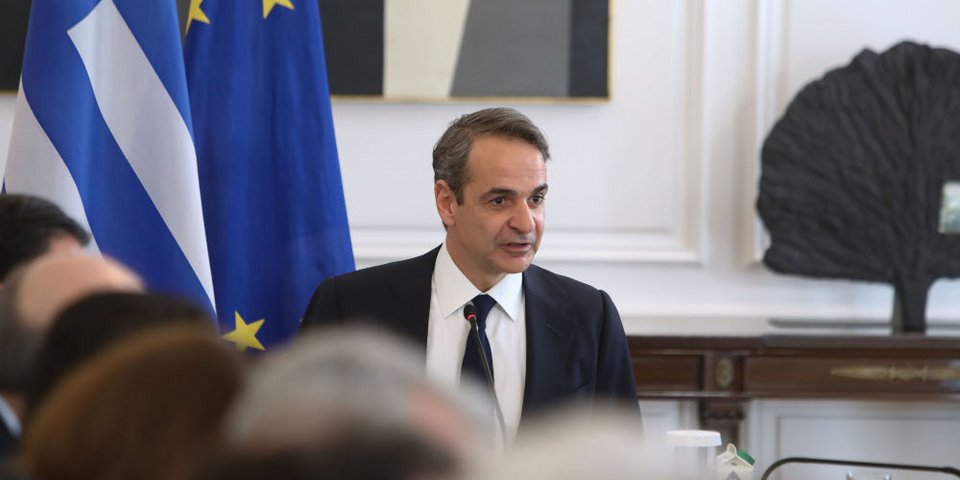 Ο πρωθυπουργός, Κυριάκος Μητσοτάκης στο χθεσινό Υπουργικό Συμβούλιο / Φωτογραφία INTIME