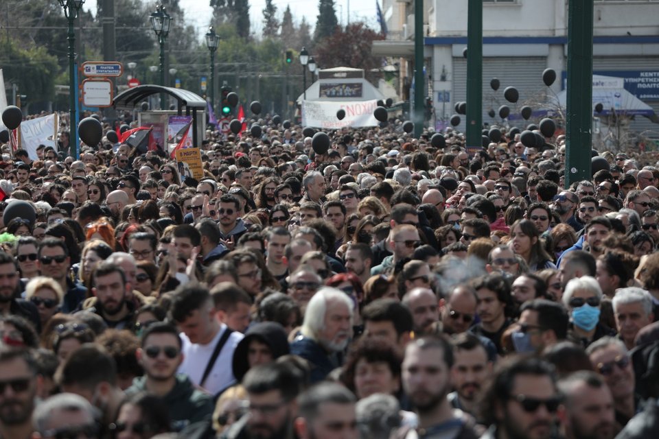 διαδήλωση για τα Τέμπη στο Σύνταγμα