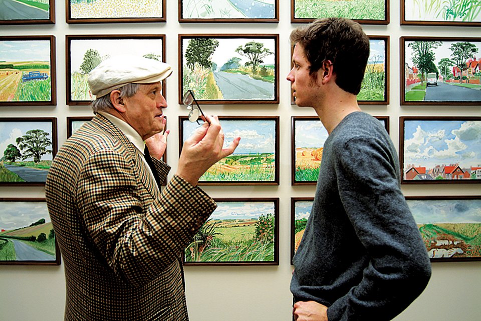 Ο David Hockney (mentor) με τον Matthias Weischer (protégé) ©Rolex-Stefania Beretta