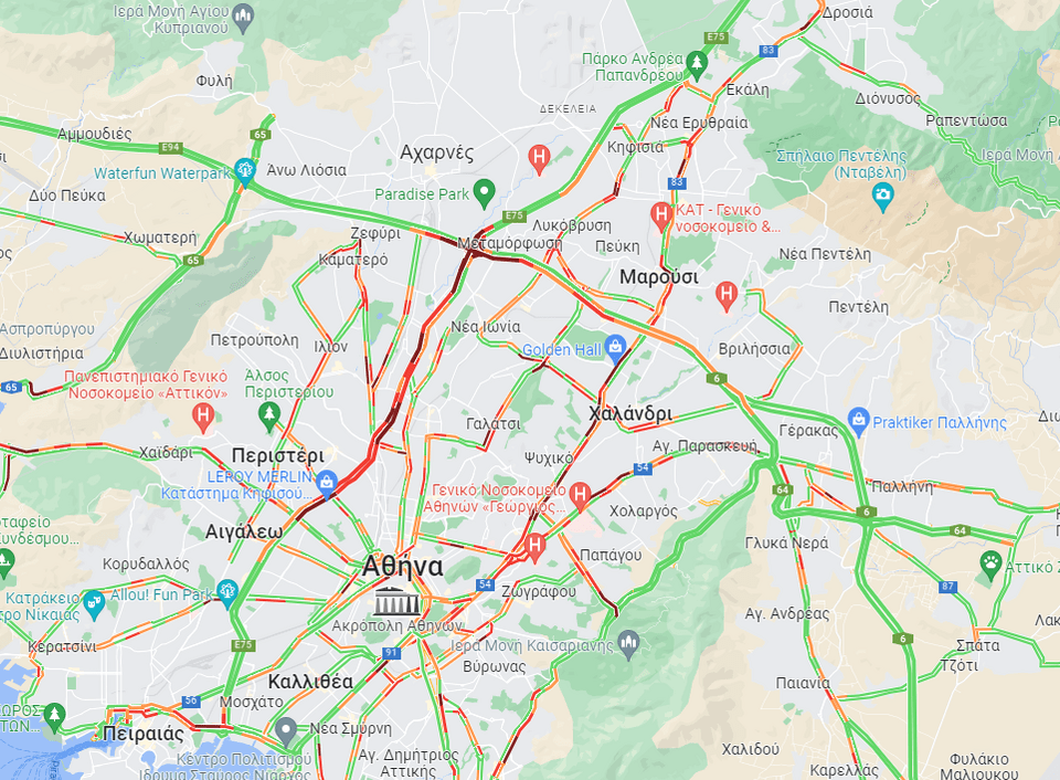 Αυξημενη κίνηση στους δρόμους