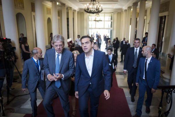 Τζεντιλόνι και Αλέξης Τσίπρας στην Κέρκυρα, το 2017