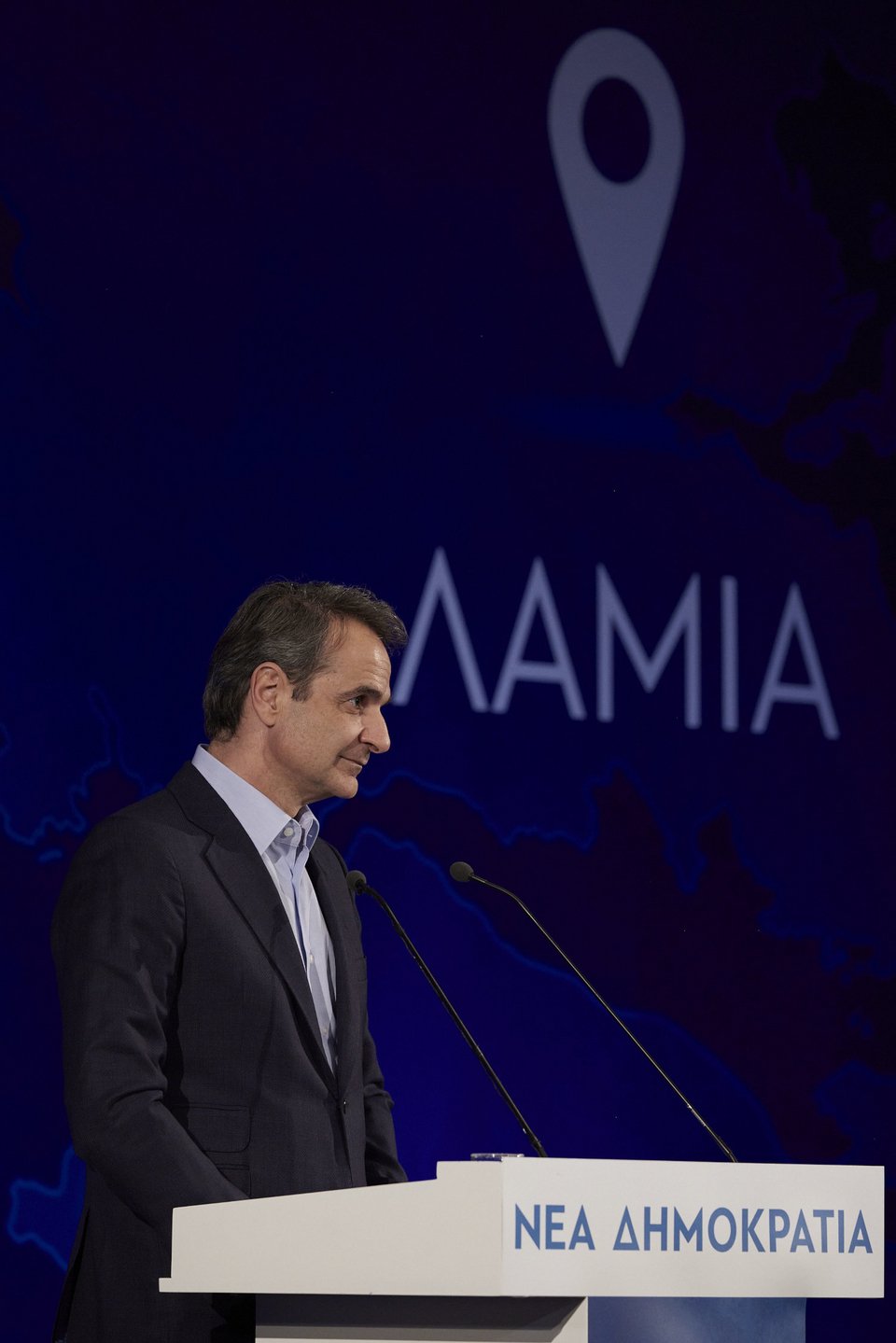 Ο Κυριάκος Μητσοτάκης κατά την ομιλία του στη συγκέντρωση της ΝΔ στη Λαμία / Φωτογραφία: ΓτΠ/Δημήτρης Παπαμήτσος