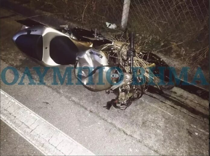 Η μηχανή από το δυστύχημα στο Βαρικό Πιερίας - Φωτογραφία: Ολύμπιο Βήμα