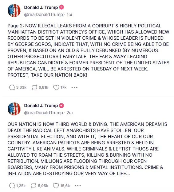 Η ανάρτηση του Ντόναλντ Τραμπ 